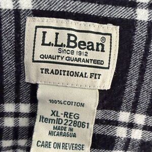 L.L. Bean Navy and White Checkered Shirt
